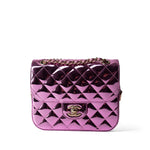 CHANEL Handbag Pink 24C Shiny Pink Calfskin Quilted Flap Bag & Coin Purse - Redeluxe