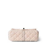 CHANEL Handbag Pink Light Pink Tweed Quilted Mini Rectangular Single Flap Black Metal Hardware - Redeluxe