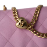 CHANEL Handbag Pink Pink Caviar Quilted Sweetheart Mini Flap Antique Gold Hardware - Redeluxe