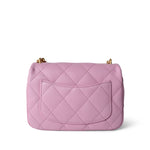 CHANEL Handbag Pink Pink Caviar Quilted Sweetheart Mini Flap Antique Gold Hardware - Redeluxe