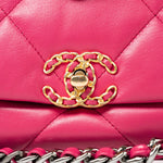 CHANEL Handbag Pink Pink Goatskin Quilted 19 Flap Small Mixed Hardware - Redeluxe