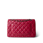 CHANEL Handbag Pink Raspberry Caviar Quilted Classic Flap Small Silver Hardware - Redeluxe