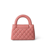 CHANEL Handbag Pink Shiny Aged Calfskin Quilted Nano Kelly Shopper Coral Pink - Redeluxe