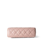 CHANEL Handbag Pink Shiny Aged Calfskin Quilted Nano Kelly Shopper Light Pink - Redeluxe