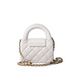 CHANEL Handbag Pink White Aged Calfskin Nano Kelly Mini Shopper - Redeluxe