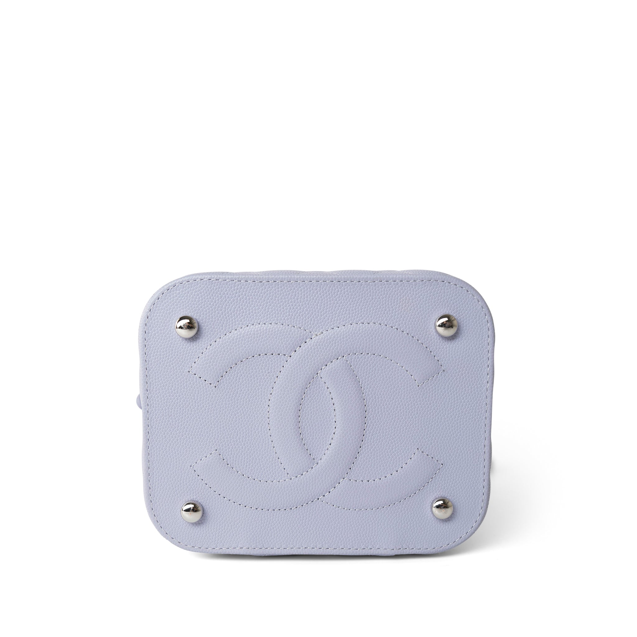 CHANEL Handbag Purple 21K Lavender Caviar Quilted Top Handle Vanity Case Silver Hardware - Redeluxe