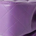 CHANEL Handbag Purple 22s Purple Lambskin Quilted Mini Rectangular Single Flap - Redeluxe