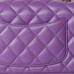 CHANEL Handbag Purple 22s Purple Lambskin Quilted Mini Rectangular Single Flap - Redeluxe