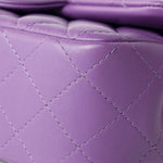 CHANEL Handbag Purple 22s Purple Lambskin Quilted Mini Rectangular Single Flap - Redeluxe