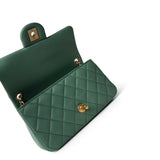 CHANEL Handbag Purple 23C Green Lambskin Quilted Mini Pearl Crush Antique Gold Hardware - Redeluxe