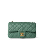 CHANEL Handbag Purple 23C Green Lambskin Quilted Mini Pearl Crush Antique Gold Hardware - Redeluxe