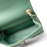 CHANEL Handbag Purple 23C Green Lambskin Quilted Mini Pearl Crush Antique Gold Hardware - Redeluxe