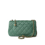 CHANEL Handbag Purple 23C Green Lambskin Quilted Mini Pearl Crush Antique Gold Hardware - Redeluxe