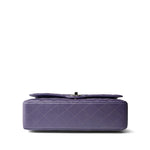 CHANEL Handbag Purple 23P Metallic Purple Lambskin Quilted Classic Flap Medium Silver Hardware - Redeluxe