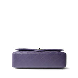 CHANEL Handbag Purple 23P Metallic Purple Lambskin Quilted Classic Flap Medium Silver Hardware - Redeluxe