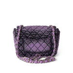 CHANEL Handbag Purple Washed Denim Quilted Small Purple Denimpression Flap Silver Hardware - Redeluxe