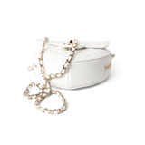 CHANEL Handbag Seasonal Bag / White 22S White Lambskin Quilted Large Heart Bag Light Gold Hardware - Redeluxe