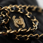 CHANEL Handbag Small Black Caviar Quilted Classic Flap Gold Hardware - Redeluxe