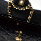 CHANEL Handbag Small Black Caviar Quilted Classic Flap Gold Hardware - Redeluxe