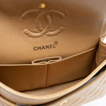 CHANEL Handbag Vintage Dark Beige Lambskin Quilted Classic Flap Small Gold Hardware - Redeluxe