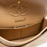 CHANEL Handbag Vintage Dark Beige Lambskin Quilted Classic Flap Small Gold Hardware - Redeluxe