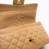 CHANEL Handbag Vintage Dark Beige Lambskin Quilted Classic Flap Small Gold Hardware - Redeluxe