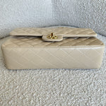 CHANEL Handbag Vintage Light Beige Lambskin Quilted Classic Flap Medium GHW - Redeluxe