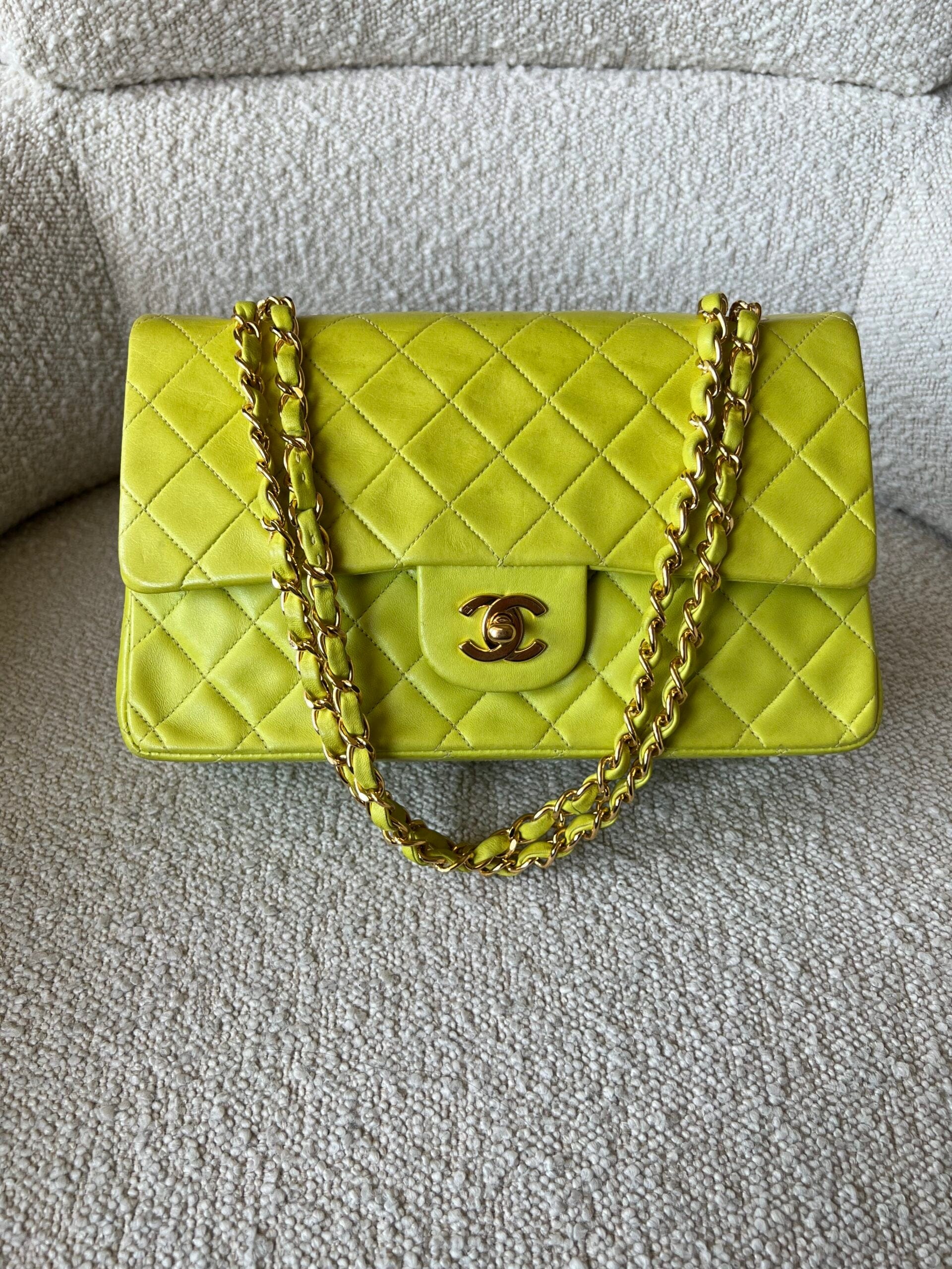 Neon yellow chanel bag deals