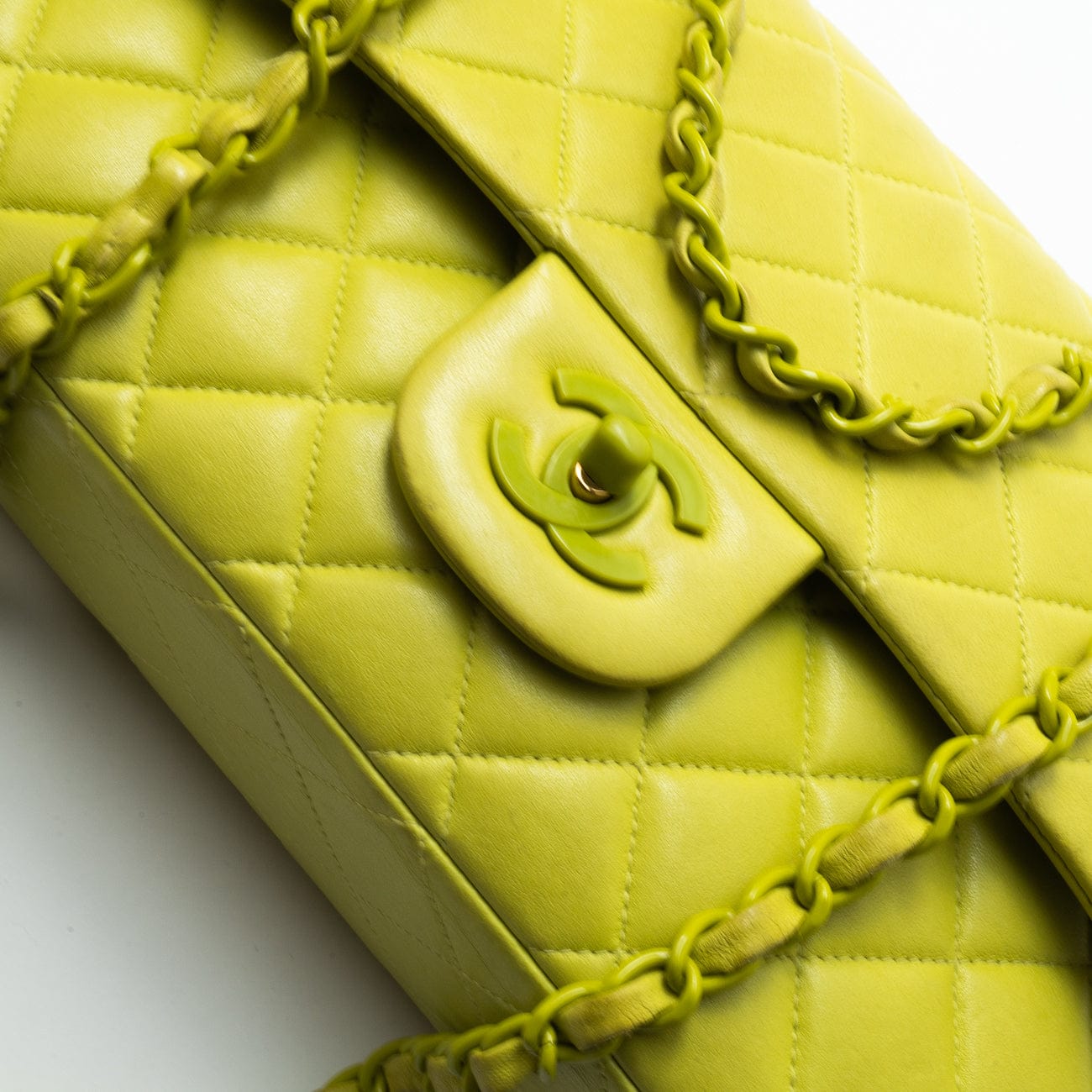 Neon green chanel discount bag