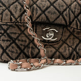 CHANEL Handbag Washed Denim Quilted Small Denimpression Flap Rose Clair Silver Hardware - Redeluxe