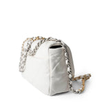 CHANEL Handbag White / 19 22S White Lambskin Quilted 19 Flap Small Reverse Mixed Hardware - Redeluxe