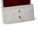 CHANEL Handbag White 22C White Tweed Classic Flap Medium - Redeluxe