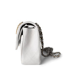 CHANEL Handbag White / classic Flap 22p White/ Ivory Caviar Quilted Classic Flap Medium Light Gold Hardware - Redeluxe