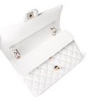 CHANEL Handbag White / classic Flap 22p White/ Ivory Caviar Quilted Classic Flap Medium Light Gold Hardware - Redeluxe