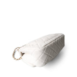 CHANEL Handbag White / Seasonal 21B White Lambskin Quilted Mini Rectangular Pearl Crush Antique Gold Hardware - Redeluxe