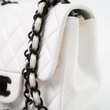 CHANEL Handbag White White Lambskin Quilted Mini Square Single Flap - Redeluxe