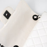 CHANEL Handbag White White Lambskin Quilted Mini Square Single Flap - Redeluxe