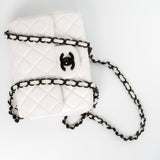 CHANEL Handbag White White Lambskin Quilted Mini Square Single Flap - Redeluxe