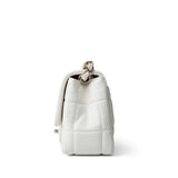 CHANEL Handbag White White Lambskin Resin Crystal Square Quilted Monacoco Mini Square Flap - Redeluxe