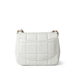 CHANEL Handbag White White Lambskin Resin Crystal Square Quilted Monacoco Mini Square Flap - Redeluxe