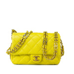 CHANEL Handbag Yellow 23C Neon Yellow Caviar Quilted Coco You Mini Flap Bag Light Gold Hardware - Redeluxe