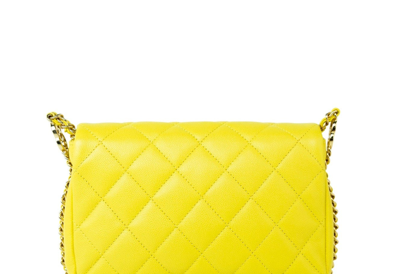 CHANEL Handbag Yellow 23C Neon Yellow Caviar Quilted Coco You Mini Flap Bag Light Gold Hardware - Redeluxe