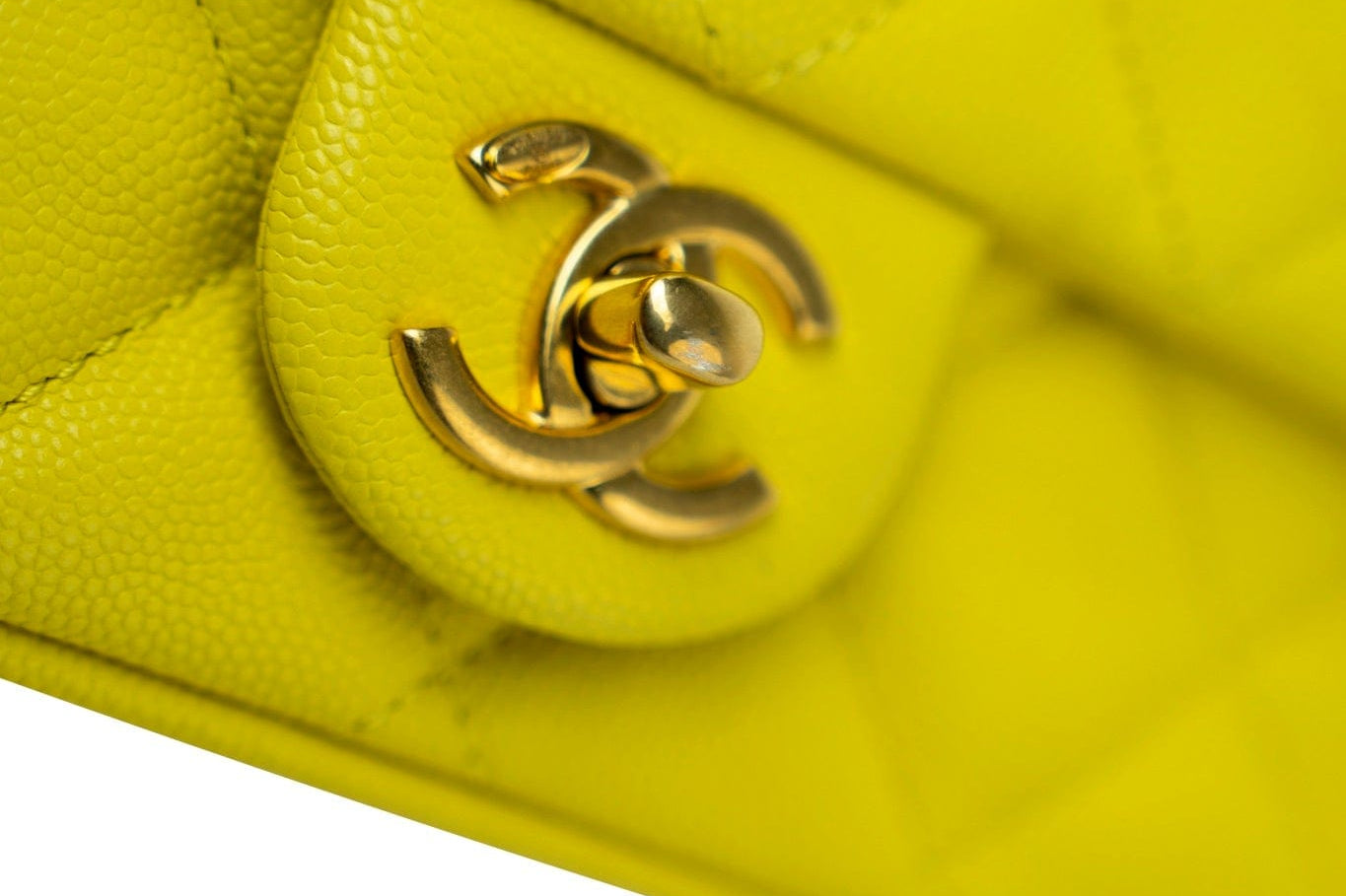 CHANEL Handbag Yellow 23C Neon Yellow Caviar Quilted Coco You Mini Flap Bag Light Gold Hardware - Redeluxe