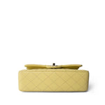 CHANEL Handbag Yellow Yellow Caviar Quilted Classic Flap Small Light Gold Hardware - Redeluxe