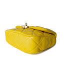 CHANEL Handbag Yellow Yellow Lambskin Quilted Lacquered Metal CC Flap Bag - Redeluxe