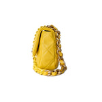 CHANEL Handbag Yellow Yellow Lambskin Quilted Lacquered Metal CC Flap Bag - Redeluxe