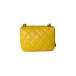 CHANEL Handbag Yellow Yellow Lambskin Quilted Lacquered Metal CC Flap Bag - Redeluxe