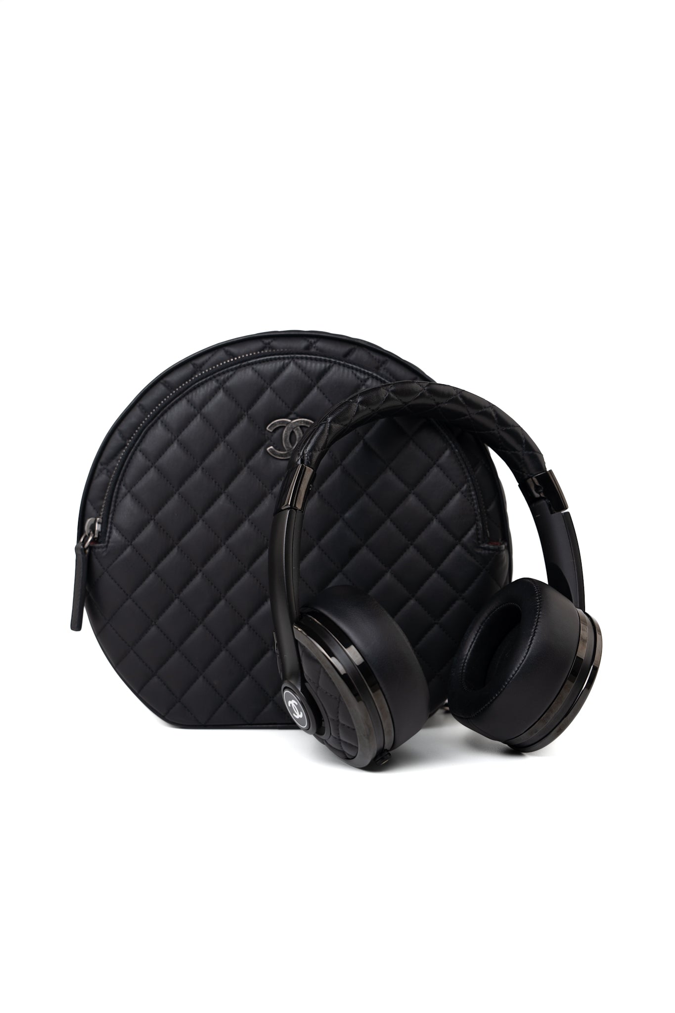 Chanel x Monster Black Quilted Headphones w/ Case