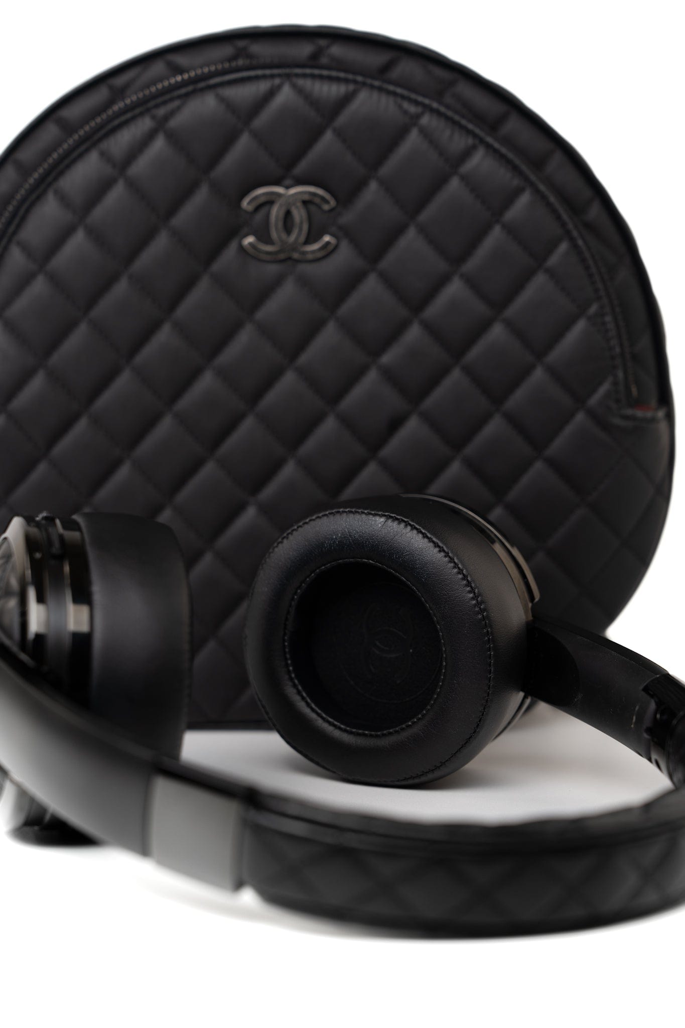 Chanel x Monster Black Quilted Headphones w/ Case