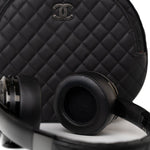 CHANEL Headphones Black Chanel x Monster Black Quilted Headphones w/ Case - Redeluxe